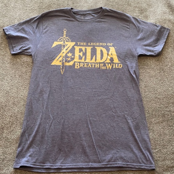 Nintendo Other - Legend Of Zelda Heathered Blue Unisex T Shirt with Gold Lettering